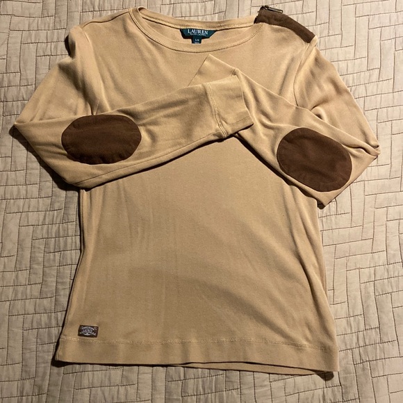 Lauren by Ralph Lauren long patch sleeve Sz L - Picture 1 of 6